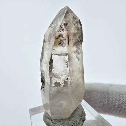 Enhydro Phantom Smoky Quartz Sceptre Tip 1x Bubble Goboboseb, Namibie 46*19*16mm 