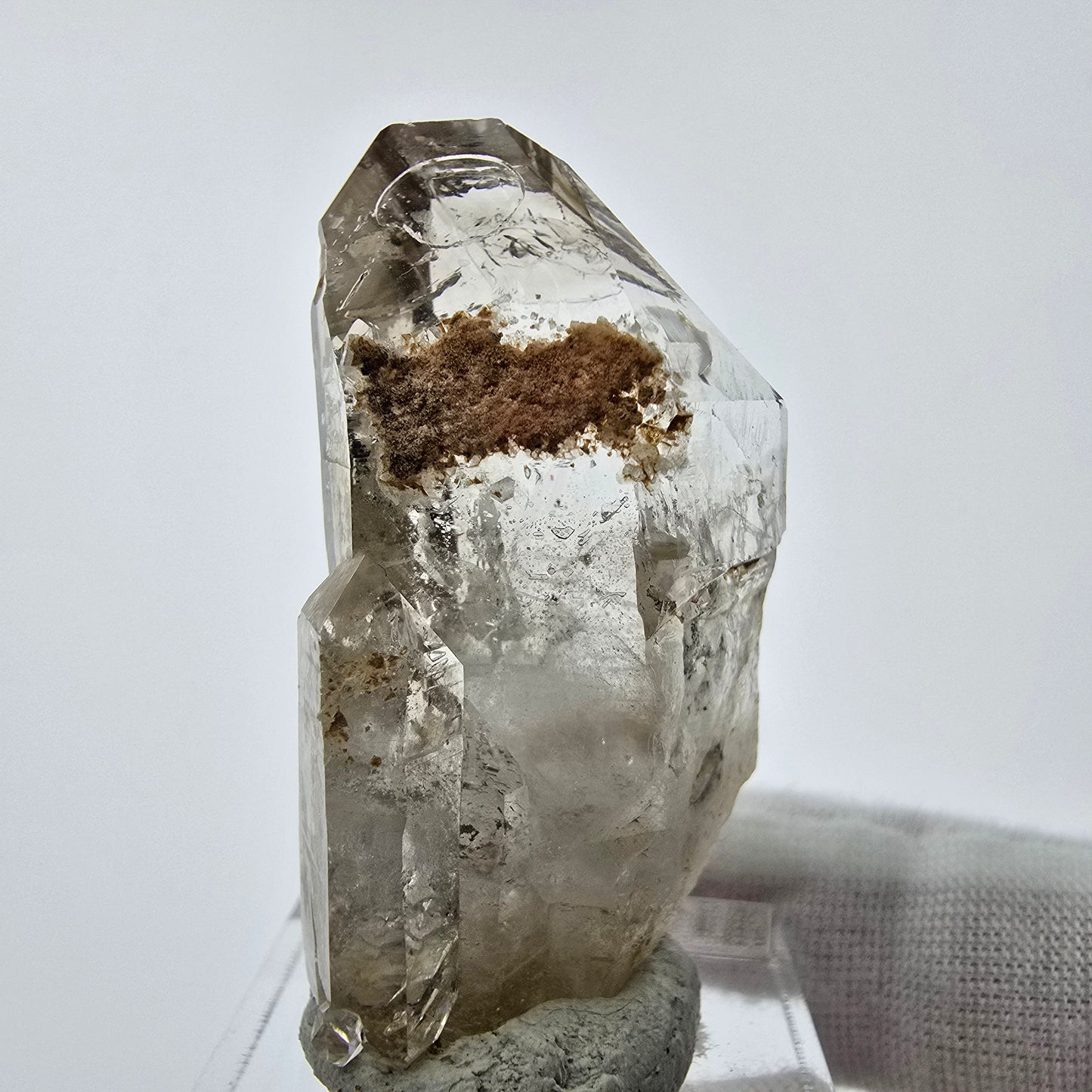 Enhydro Phantom Rauchquarz Zepter Spitze 2x Blase Goboboseb, Namibia 44*21*16mm