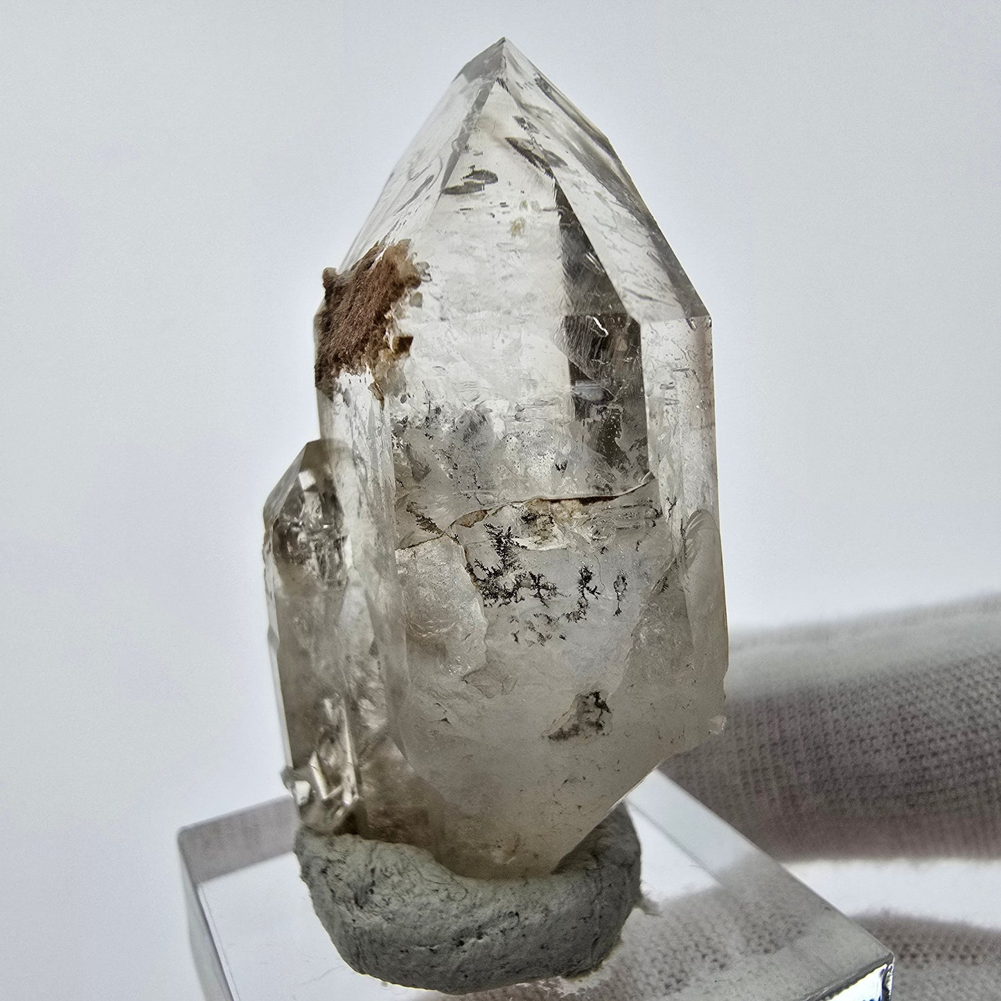 Enhydro Phantom Rauchquarz Zepter Spitze 2x Blase Goboboseb, Namibia 44*21*16mm