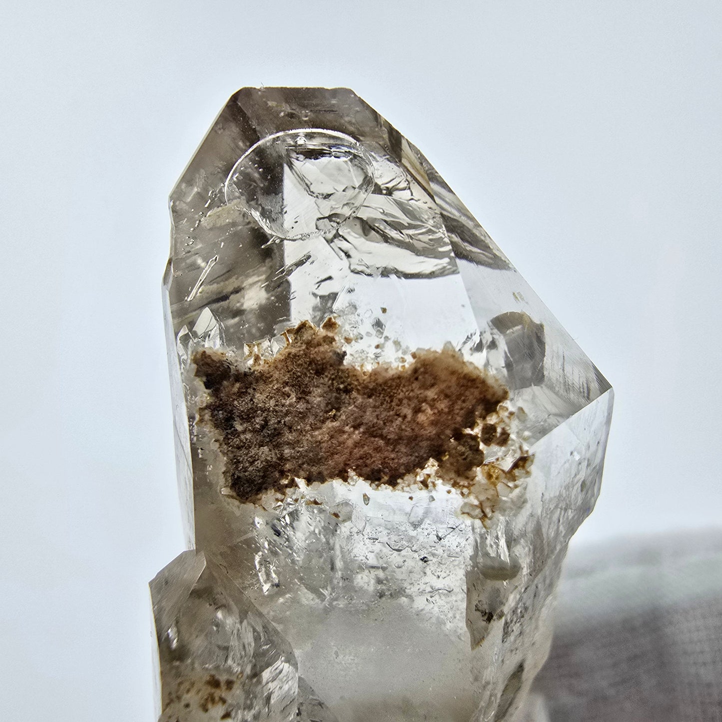 Enhydro Phantom Rauchquarz Zepter Spitze 2x Blase Goboboseb, Namibia 44*21*16mm