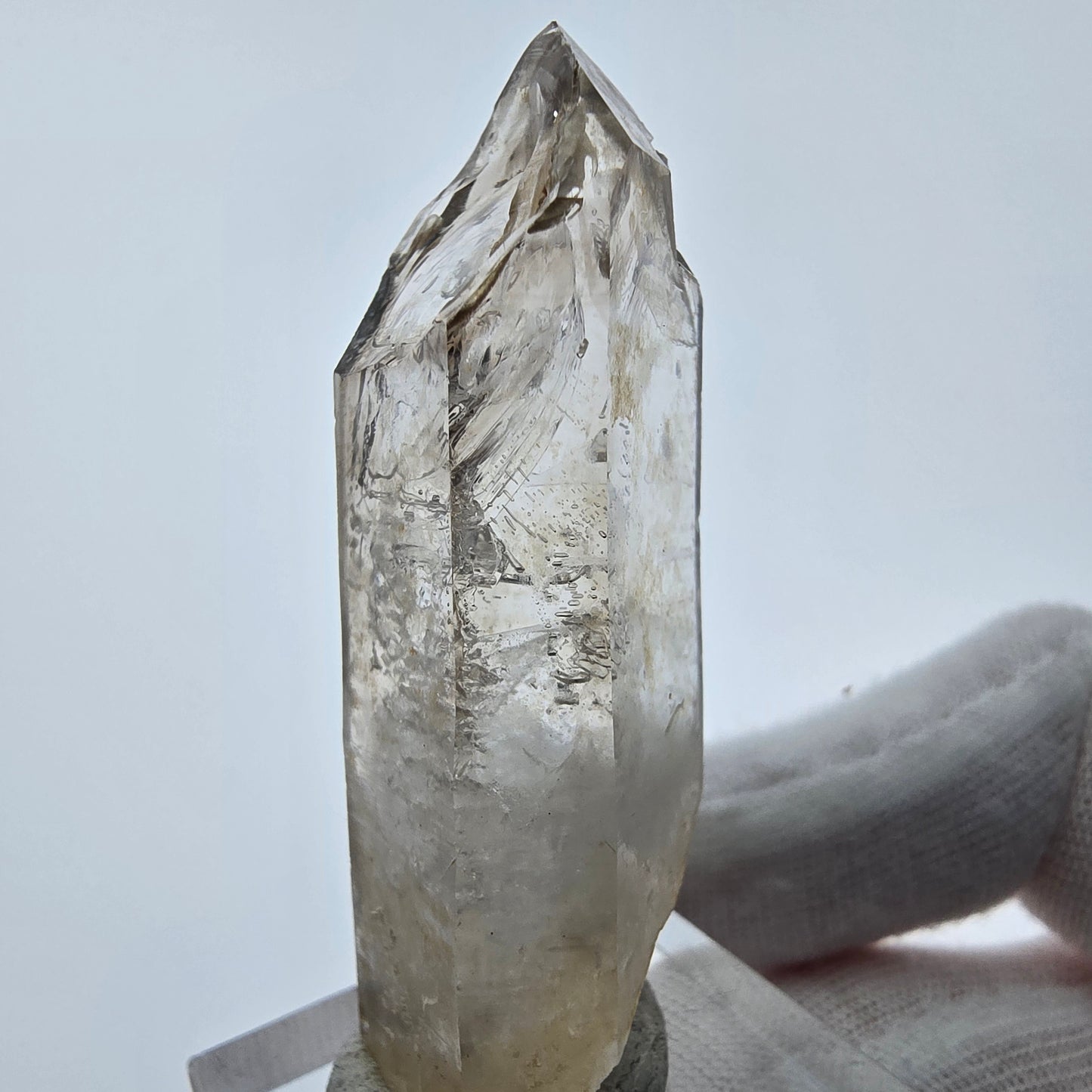 Enhydro Phantom Smoky Quartz Sceptre Tip 2x Bubble Goboboseb, Namibie 52*18*16mm 