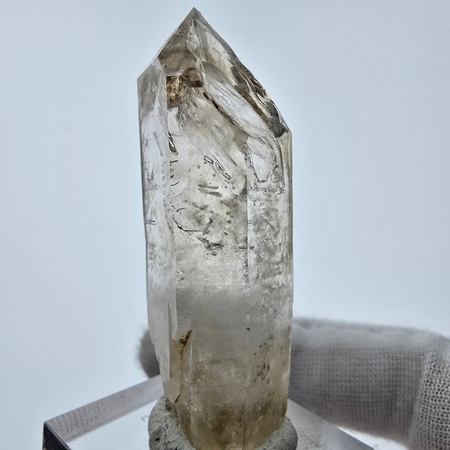 Enhydro Phantom Smoky Quartz Sceptre Tip 2x Bubble Goboboseb, Namibie 52*18*16mm 