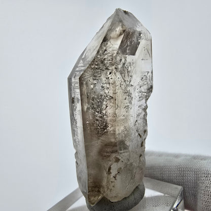 Enhydro Phantom Smoky Quartz Sceptre Tip 3x Bubble Goboboseb, Namibie 51*26*14mm 