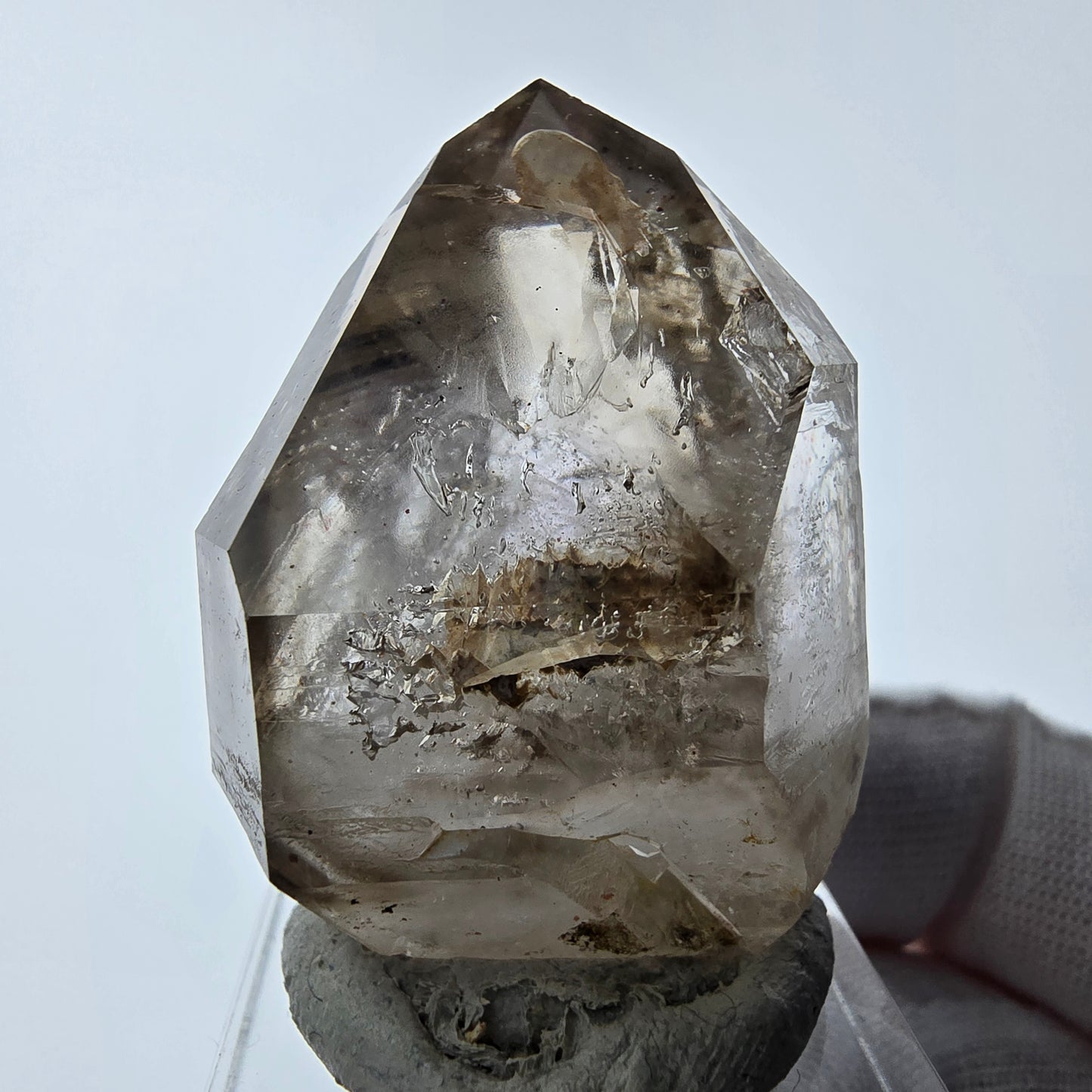 Enhydro Phantom Rauchquarz Zepter Spitze 1x Blase Goboboseb, Namibia 39*29*22mm