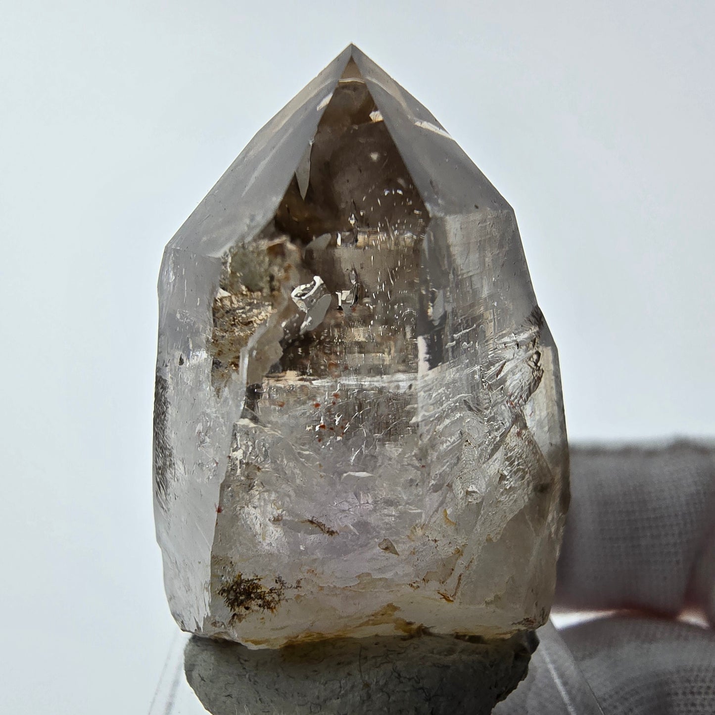 Enhydro Phantom Rauchquarz Zepter Spitze 1x Blase Goboboseb, Namibia 39*29*22mm