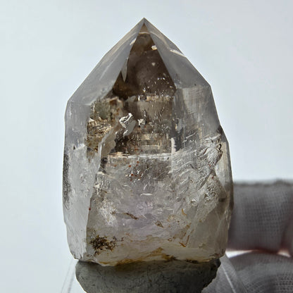 Enhydro Phantom Rauchquarz Zepter Spitze 1x Blase Goboboseb, Namibia 39*29*22mm