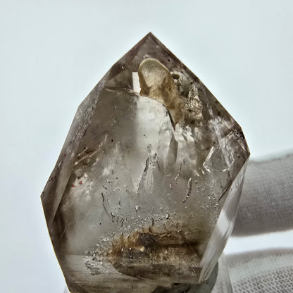 Enhydro Phantom Rauchquarz Zepter Spitze 1x Blase Goboboseb, Namibia 39*29*22mm