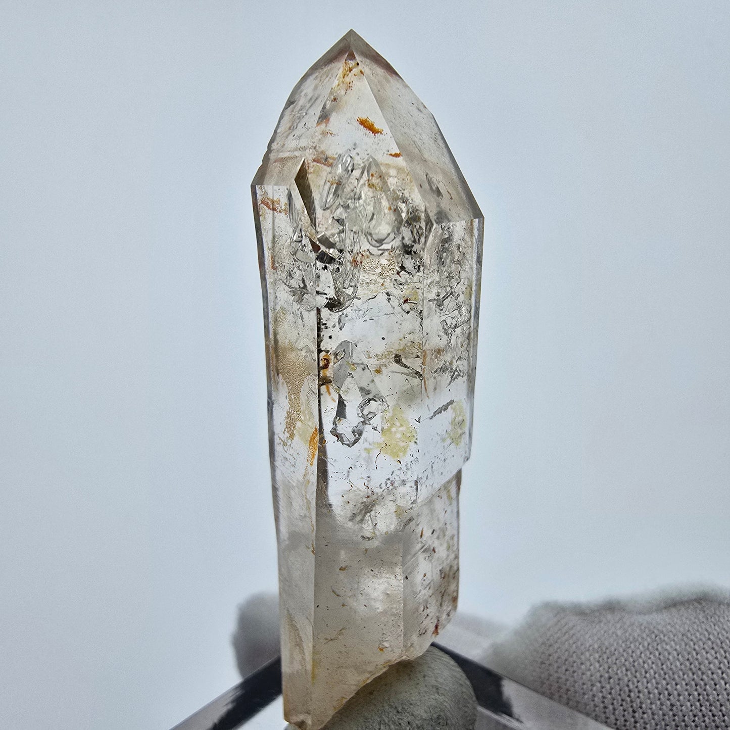 Enhydro Phantom Smoky Quartz Sceptre Tip 1x Bubble Goboboseb, Namibie 52*16*13mm 