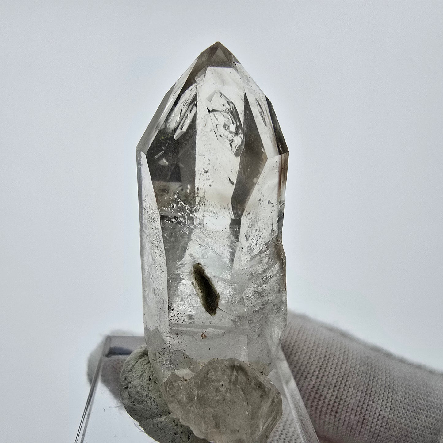 Enhydro Phantom Rauchquarz Zepter Spitze 1x Blase Goboboseb, Namibia 46*22*20mm