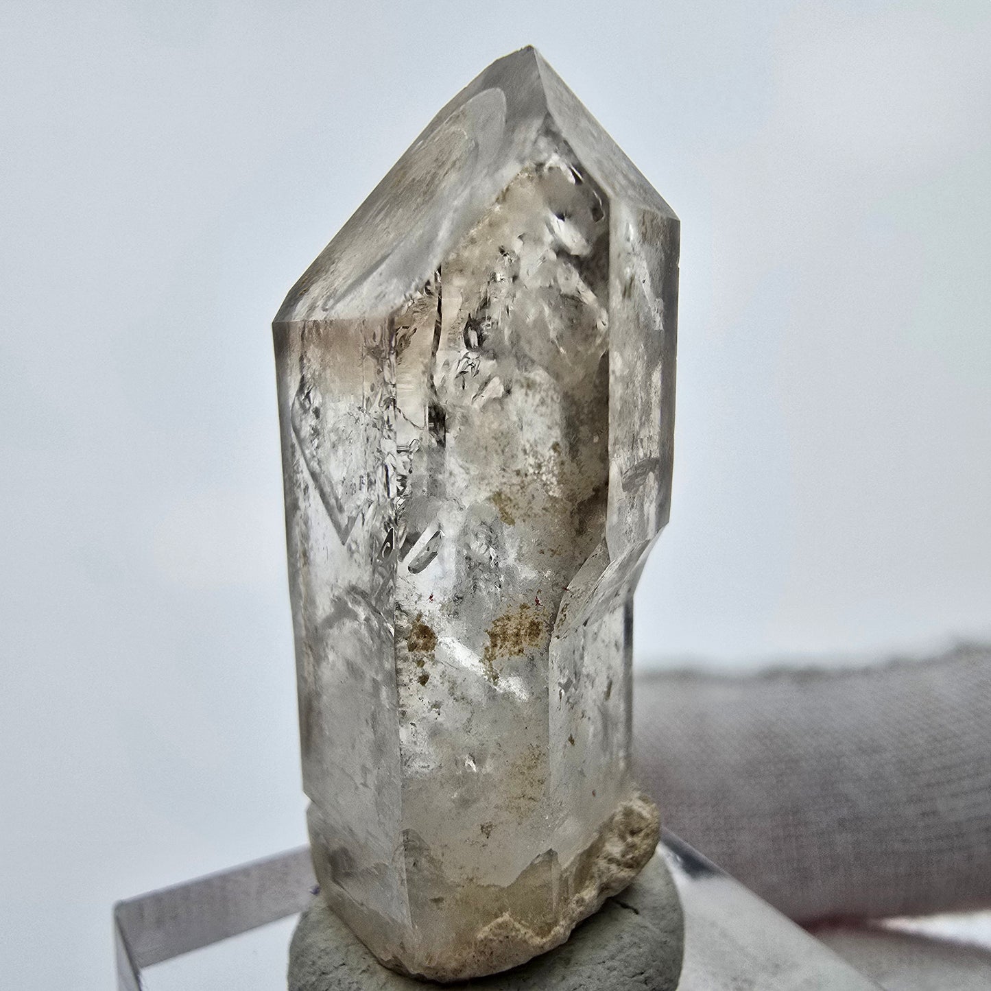 Enhydro Phantom Rauchquarz Zepter Spitze 2x Blase Goboboseb, Namibia 38*18*12mm