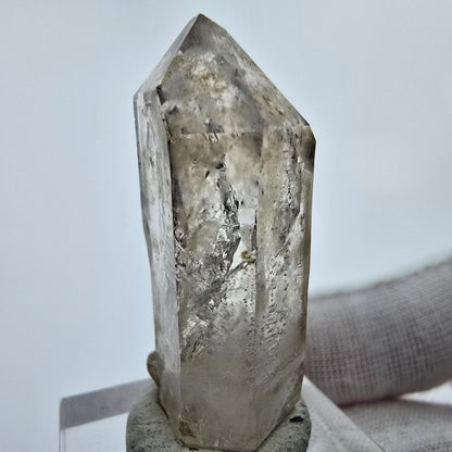 Enhydro Phantom Rauchquarz Zepter Spitze 2x Blase Goboboseb, Namibia 38*18*12mm