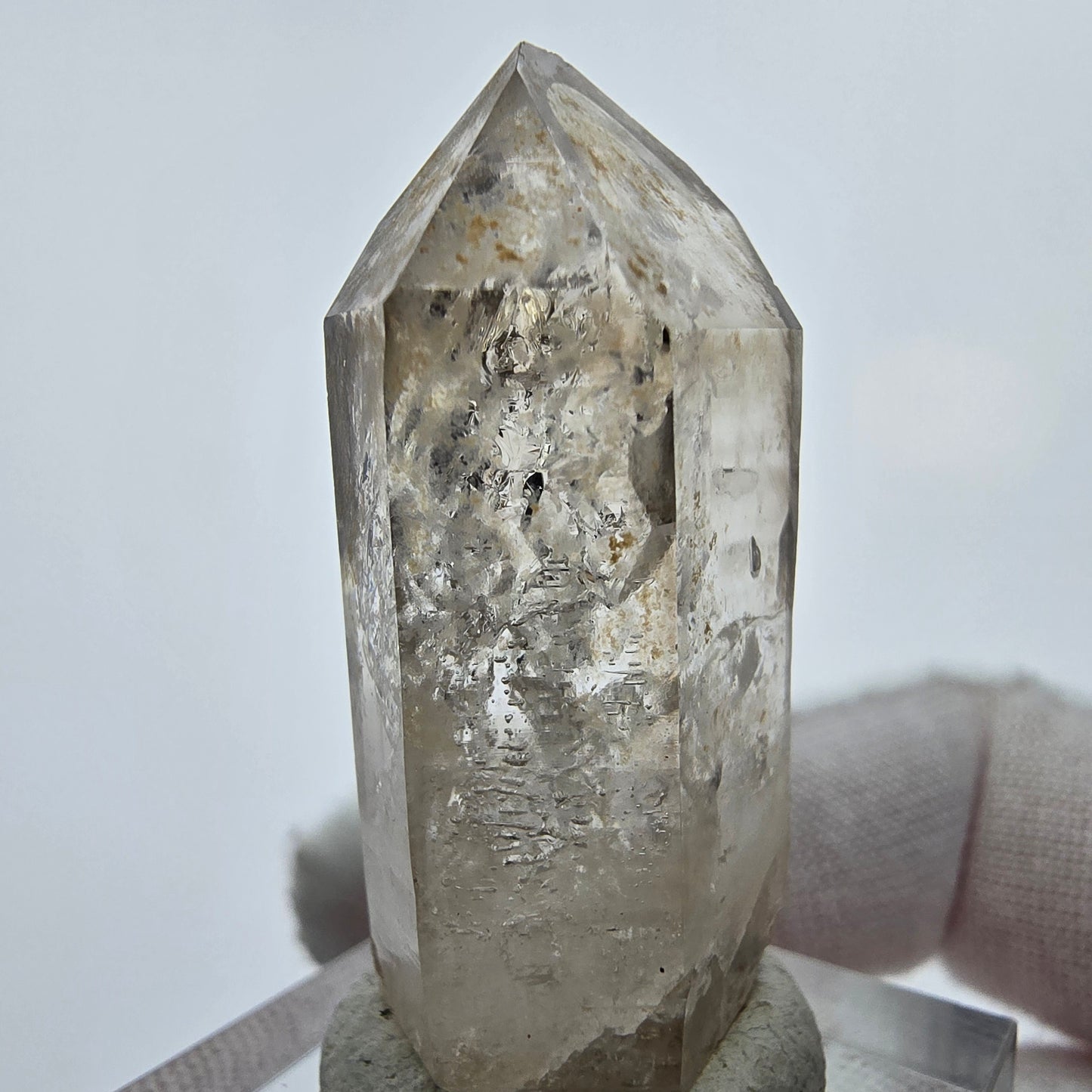 Enhydro Phantom Rauchquarz Zepter Spitze 2x Blase Goboboseb, Namibia 38*18*12mm