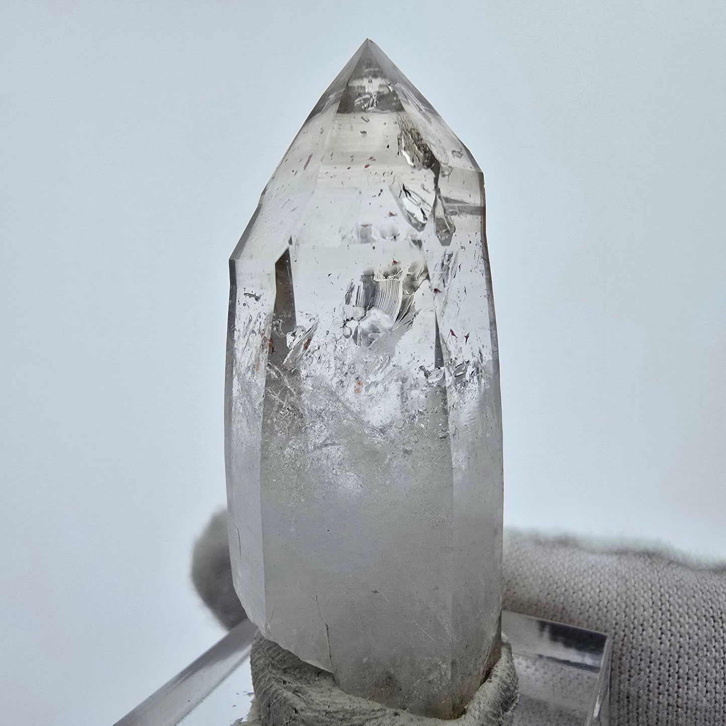 Enhydro Phantom Smoky Quartz Sceptre Tip 1x Bubble Goboboseb, Namibie 45*23*16mm 