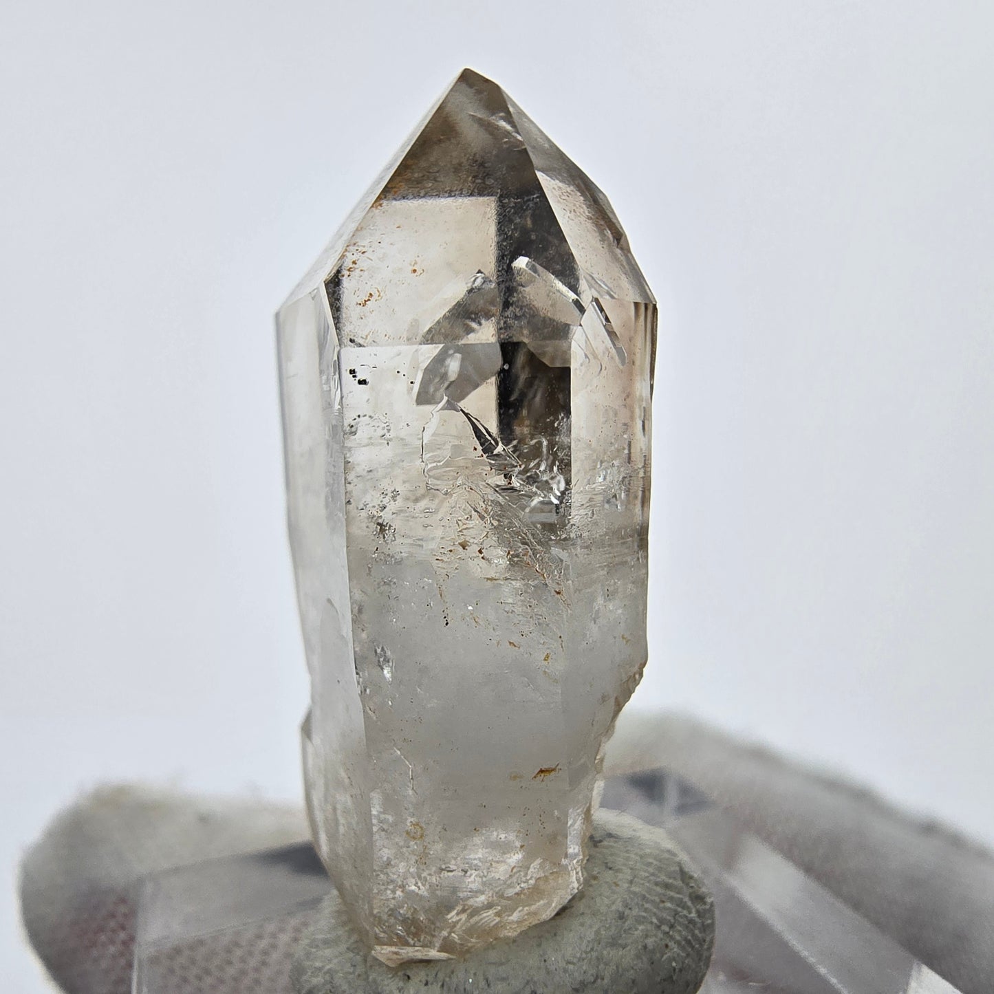 Enhydro Phantom Rauchquarz Zepter Spitze 2x Blase Goboboseb, Namibia 35*18*10mm