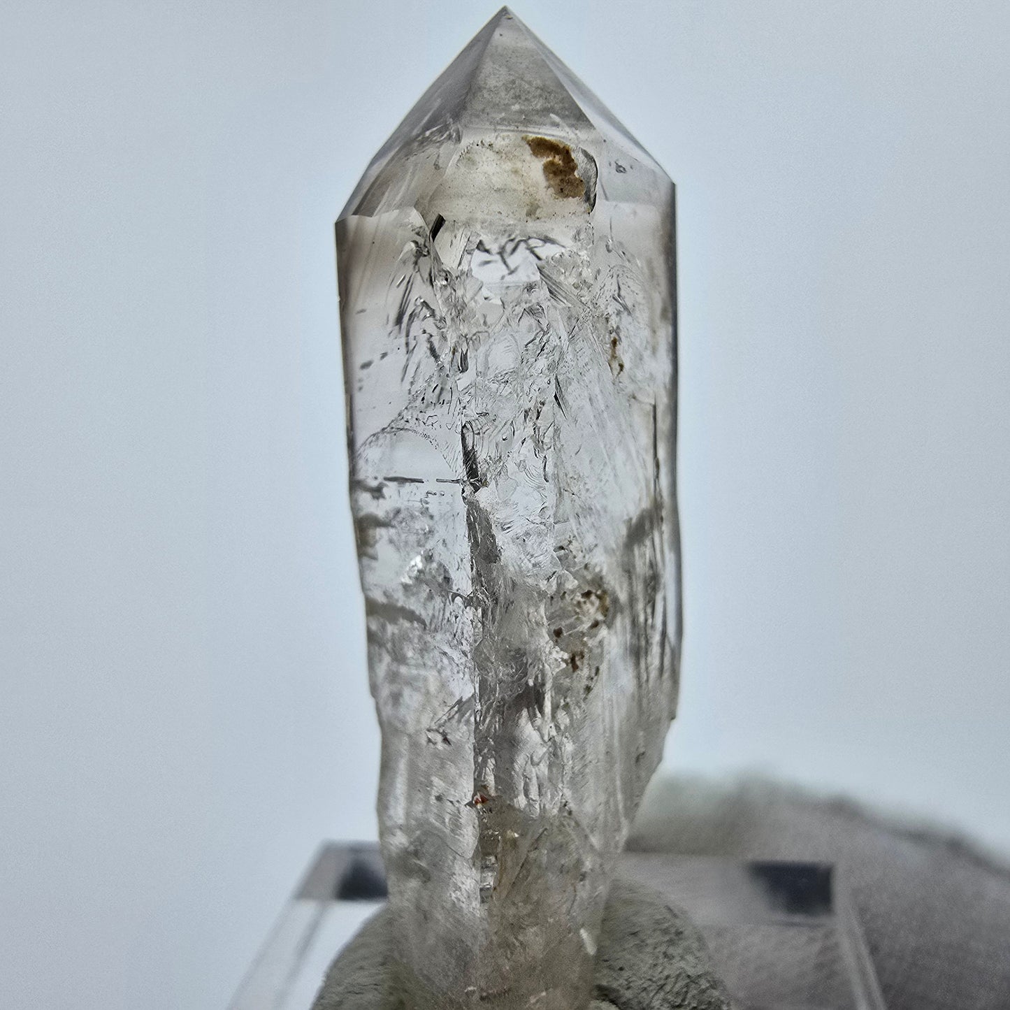Enhydro Phantom Smoky Quartz Sceptre Tip 1x Bubble Goboboseb, Namibie 42*15*11mm 