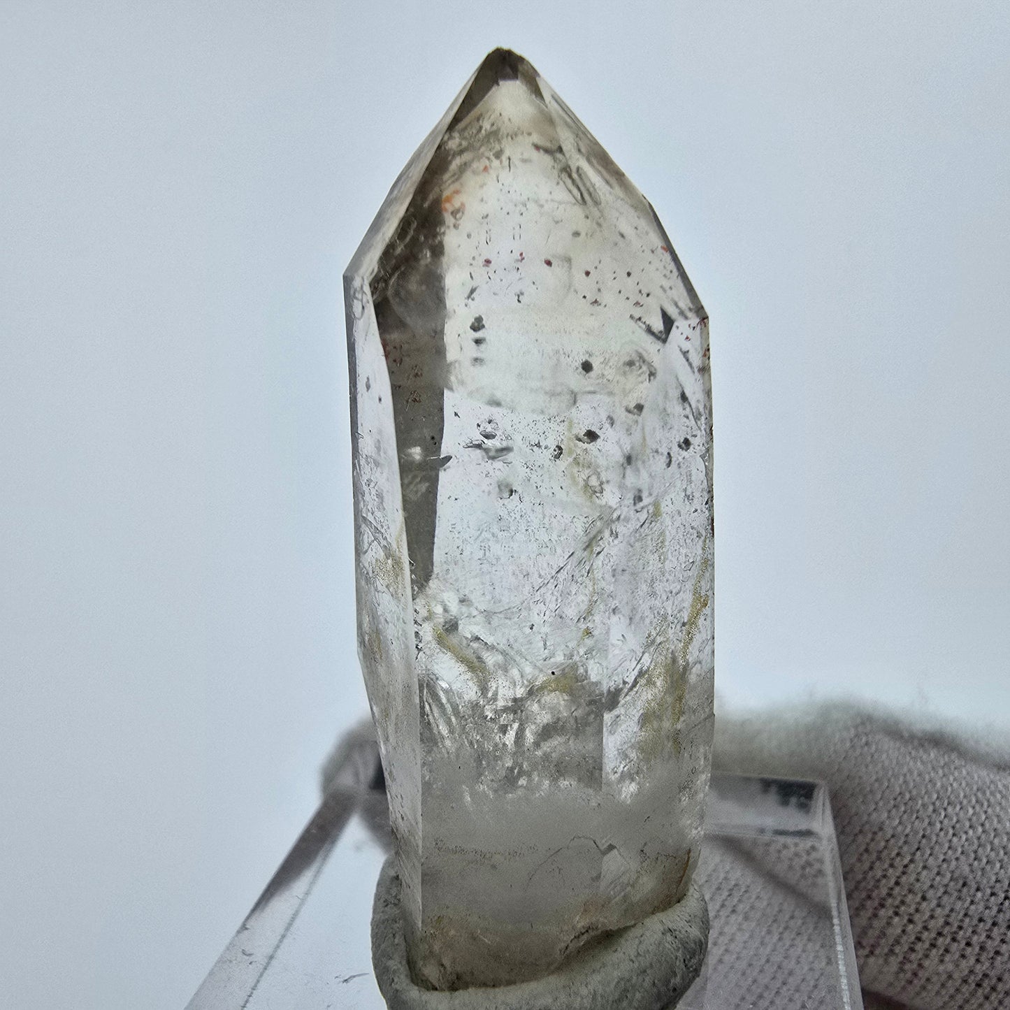 Enhydro Phantom Smoky Quartz Sceptre Tip 2x Bubble Goboboseb, Namibie 40*17*15mm 