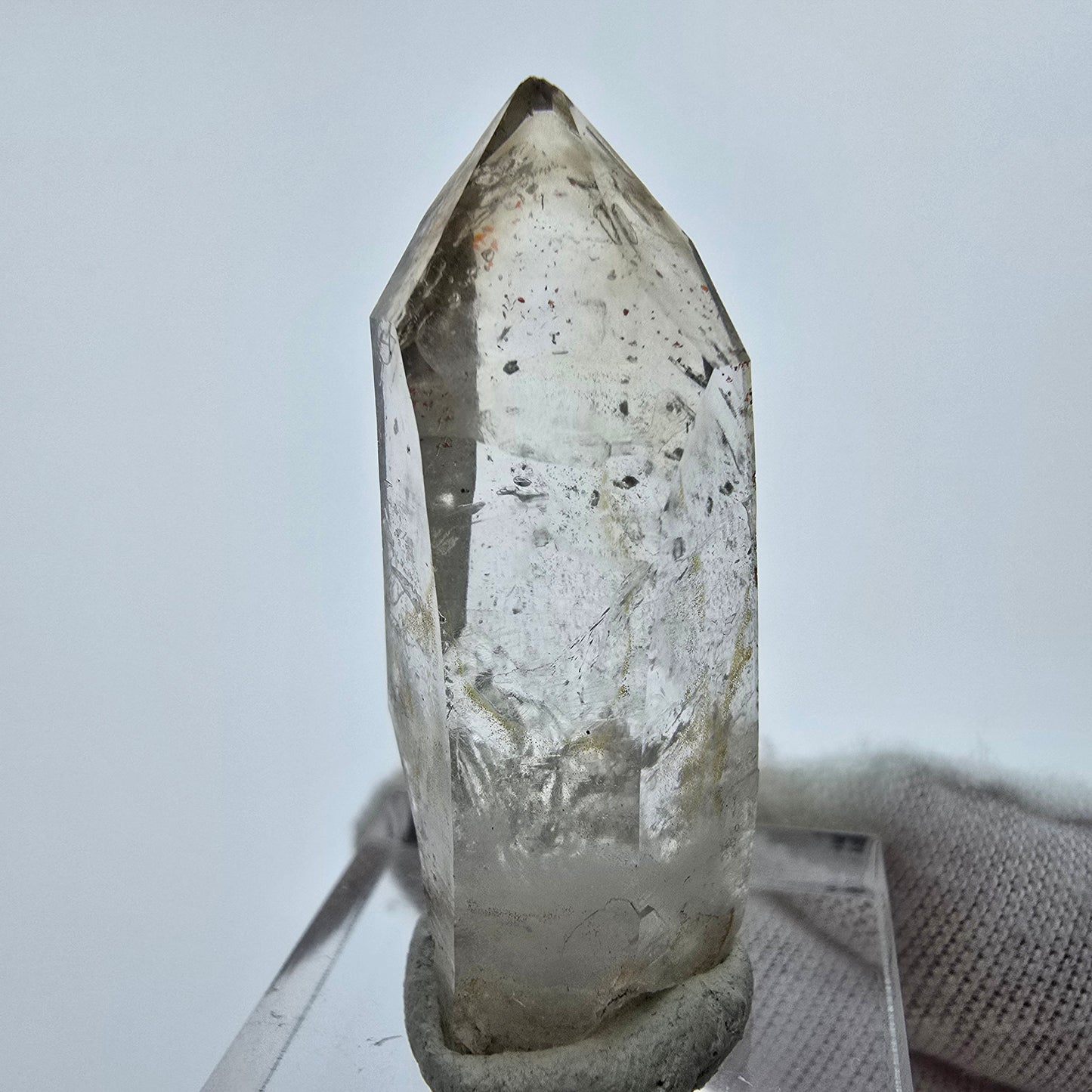 Enhydro Phantom Smoky Quartz Sceptre Tip 2x Bubble Goboboseb, Namibie 40*17*15mm 