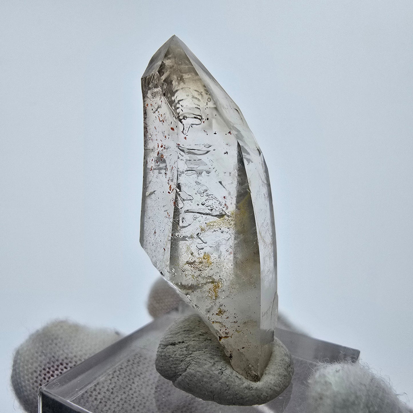 Enhydro Phantom Smoky Quartz Sceptre Tip 2x Bubble Goboboseb, Namibie 40*17*15mm 