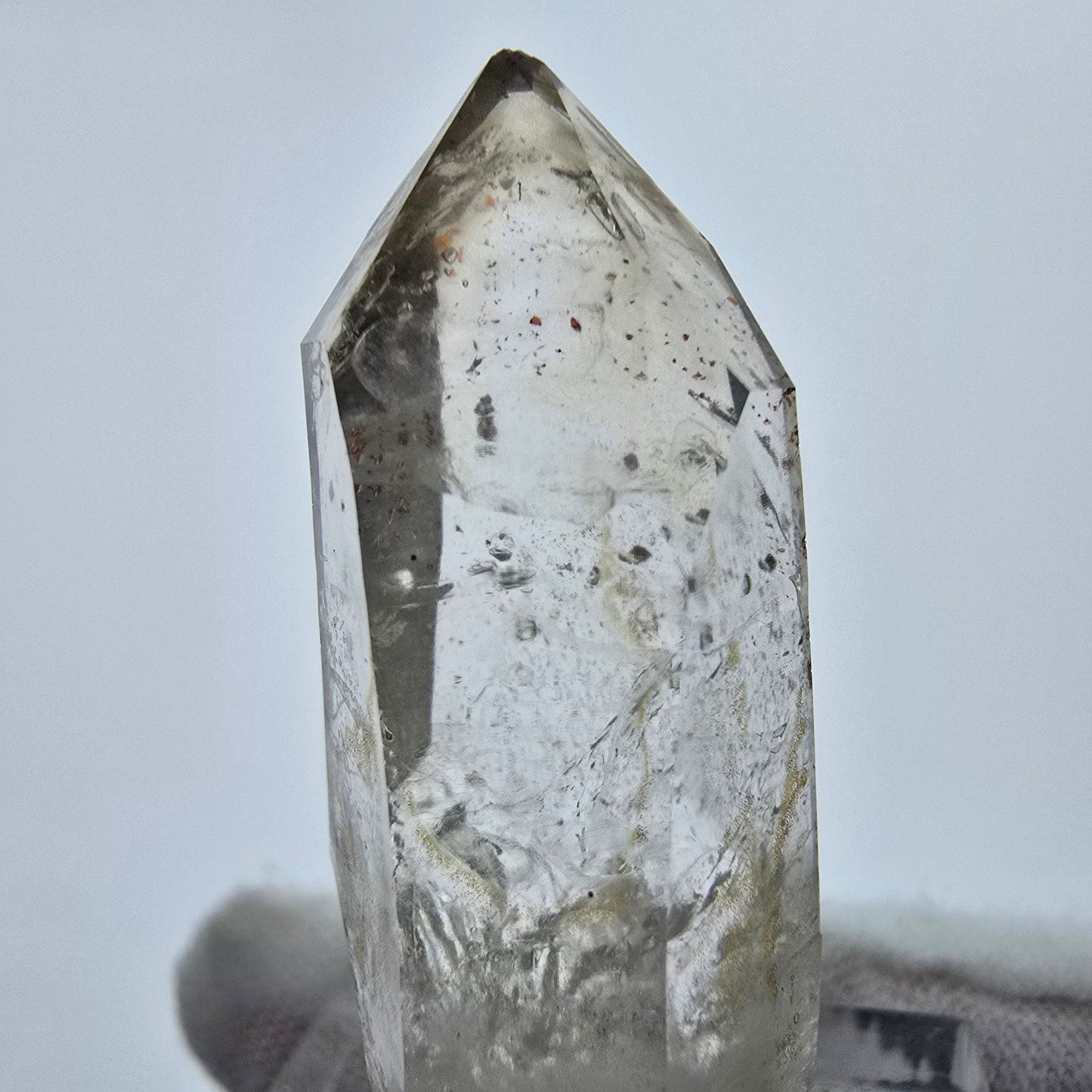 Enhydro Phantom Smoky Quartz Sceptre Tip 2x Bubble Goboboseb, Namibie 40*17*15mm 