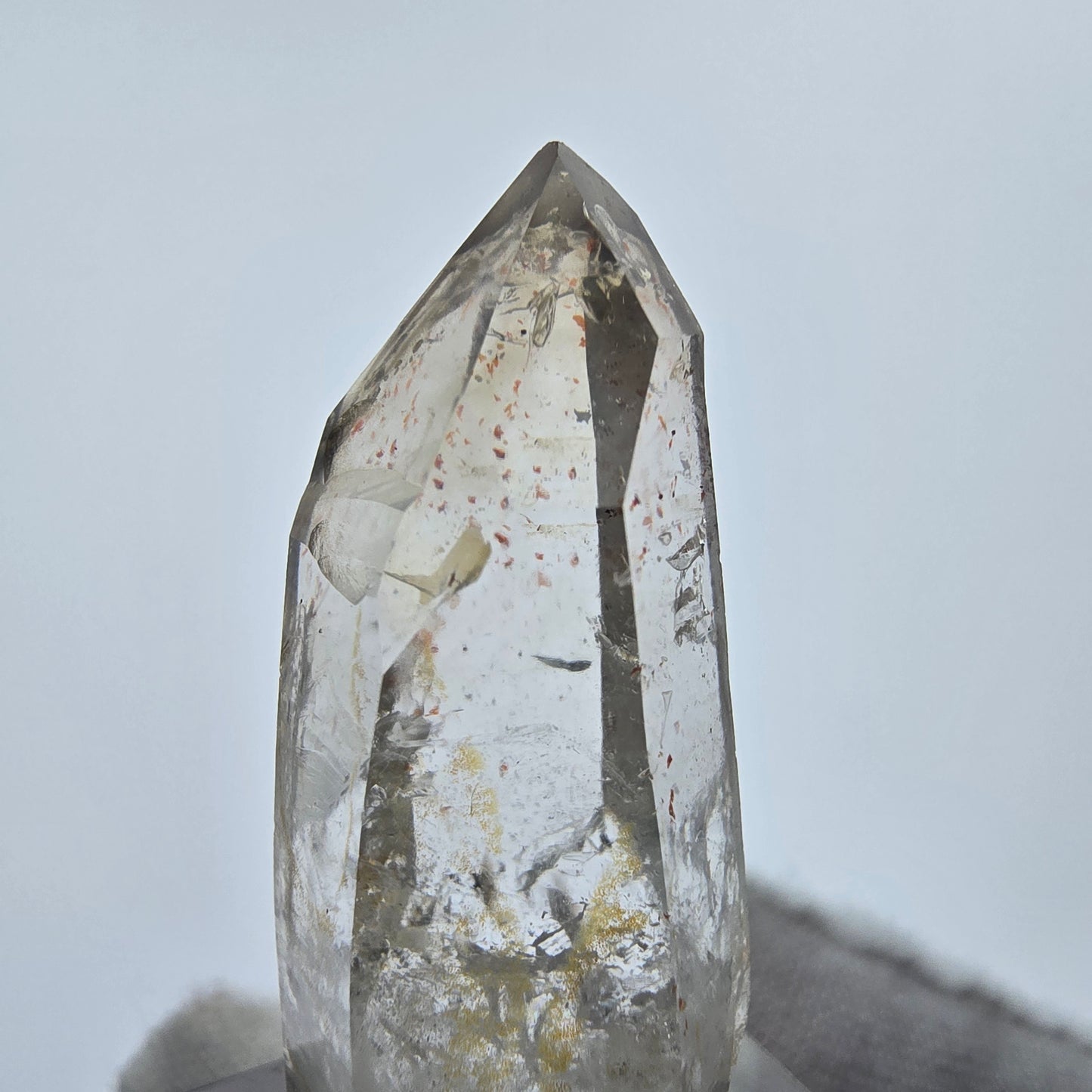 Enhydro Phantom Smoky Quartz Sceptre Tip 2x Bubble Goboboseb, Namibie 40*17*15mm 