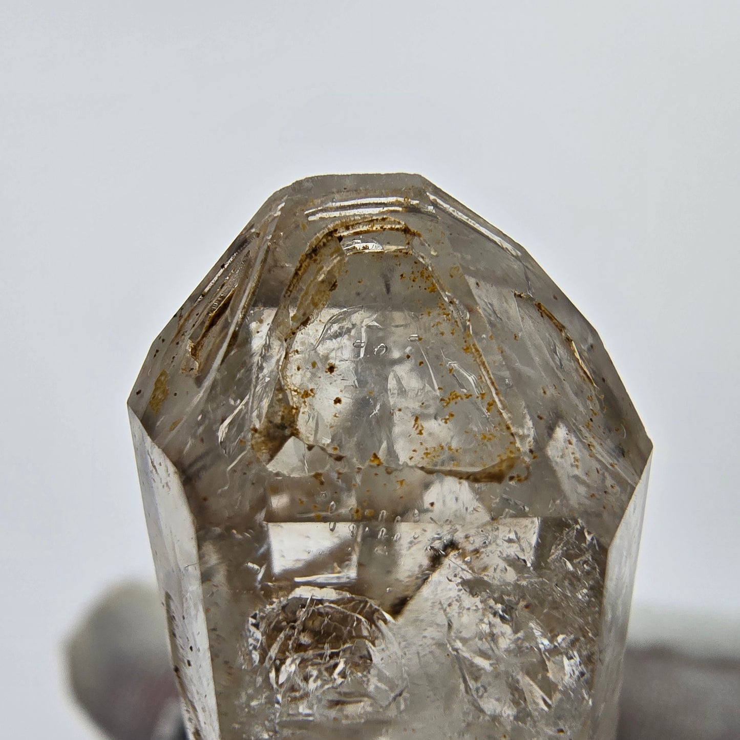 Embouts de sceptre à quartz fumé Enhydro Phantom 1x Bubble Goboboseb, Namibie 38*16*19mm 