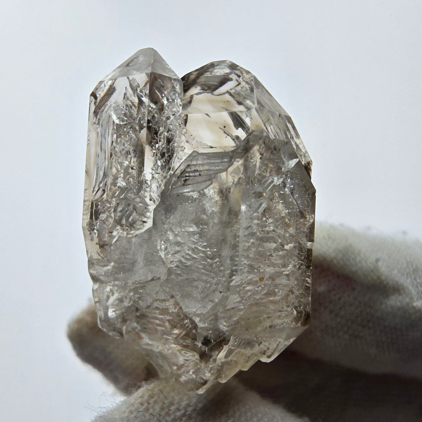 12x pointes de quartz fumé fantôme clair, sceptre de Goboboseb, collection Namibie Lot 