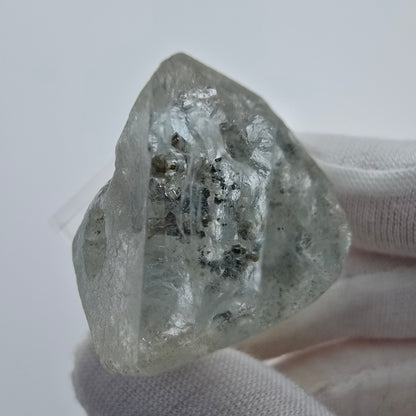 Cristal topaze X transparent, Spitzkoppe bleu blanc, Erongo, Namibie 37*26*19mm 