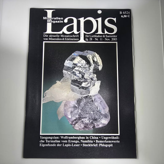 Magazine minéral Lapis Année 2003 Mois 11 Magazine
