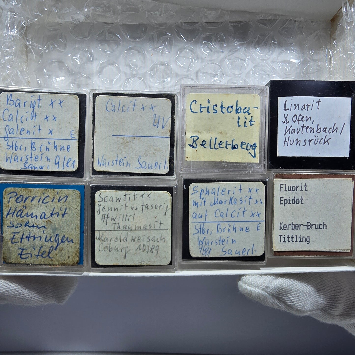 TOP Micromount Mineralien Sammlung Deutschland - 8 Stück Deutschland #8081