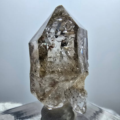 Sceptre Enhydro Phantom Smoky Quartz DT, 1x Bubble Goboboseb, Namibie 29*14*12mm 
