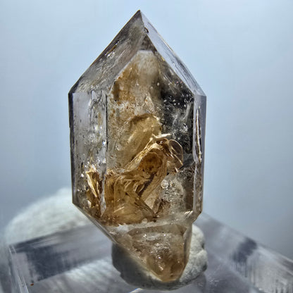 Sceptre Enhydro Phantom Smoky Quartz DT, 1x Bubble Goboboseb, Namibie 28*14*10mm 