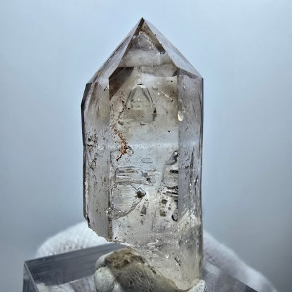 Pointe de quartz fumé Enhydro Phantom, 1x Bubble Goboboseb, Namibie 39*16*16mm 