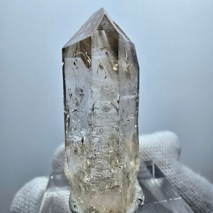 Pointe de quartz fumé Enhydro Phantom, 1x Bubble Goboboseb, Namibie 39*16*16mm 