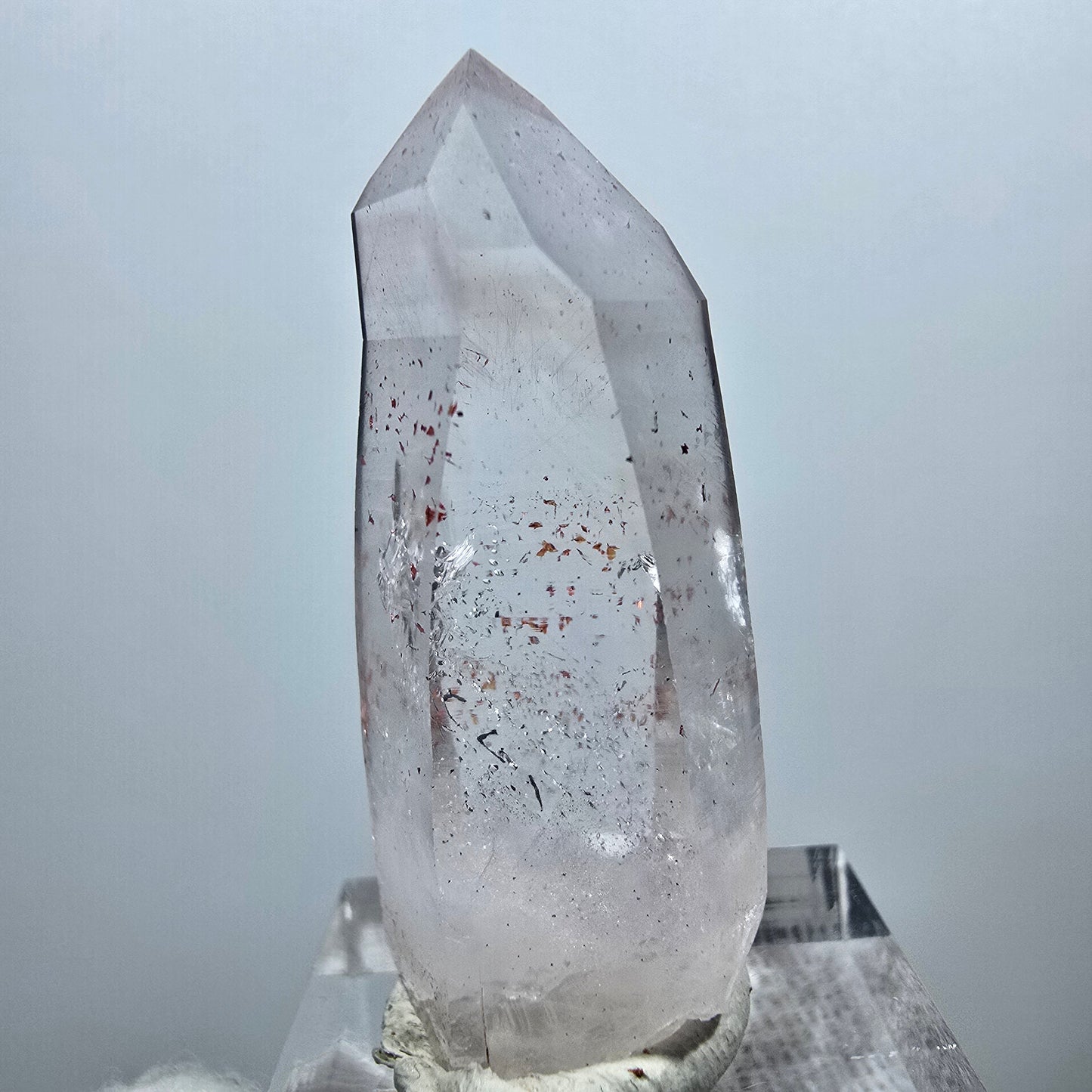 Sceptre en quartz fumé fantôme Enhydro, 1x Bubble Goboboseb, Namibie 42 x 17 x 12 mm 
