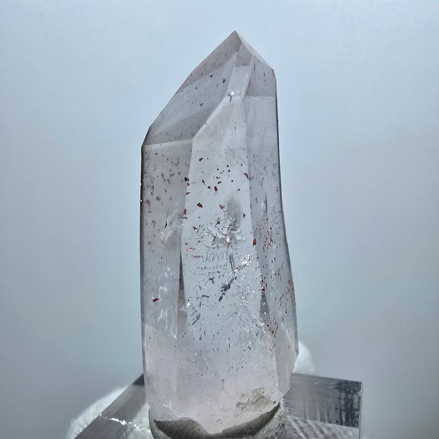 Sceptre en quartz fumé fantôme Enhydro, 1x Bubble Goboboseb, Namibie 42 x 17 x 12 mm 