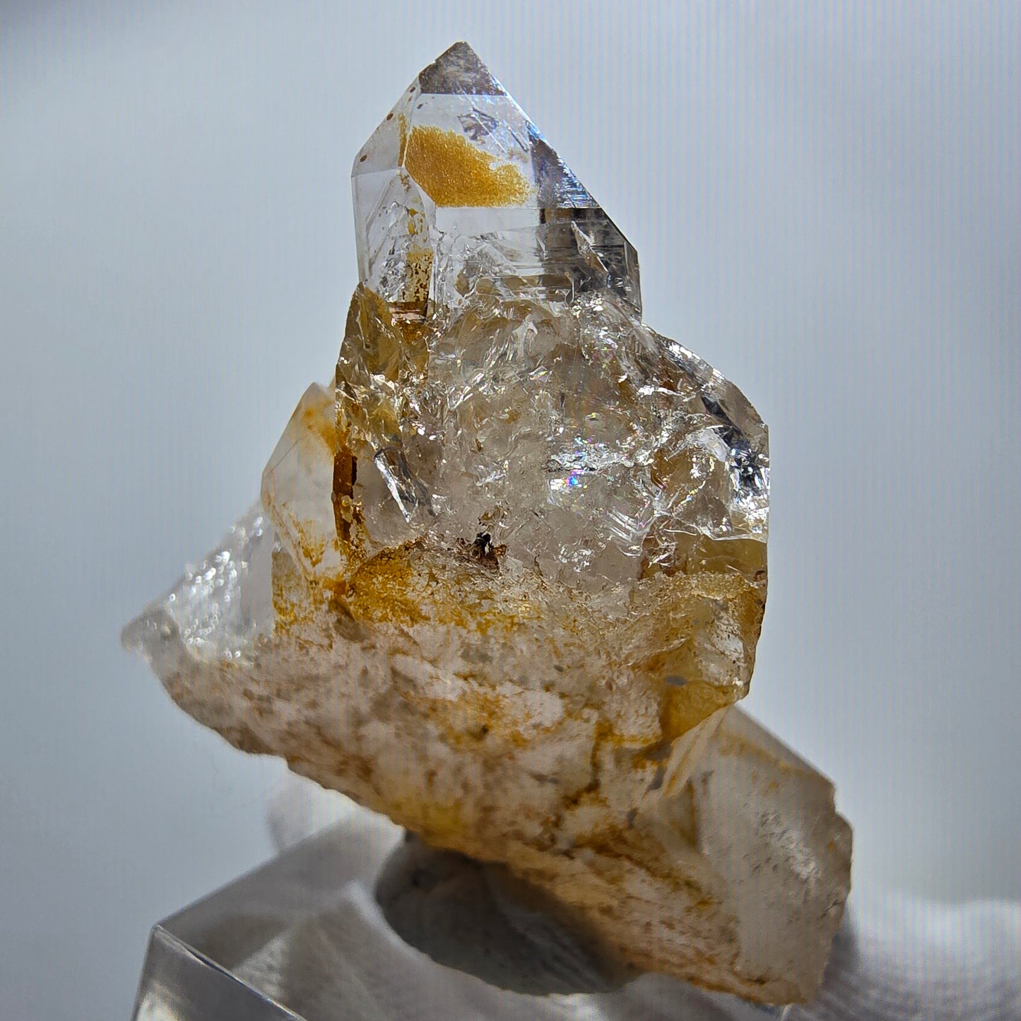 Enhydro Phantom Rauchquarz Zepter Stufe, 2x Blase Goboboseb, Namibia 51*42*29mm