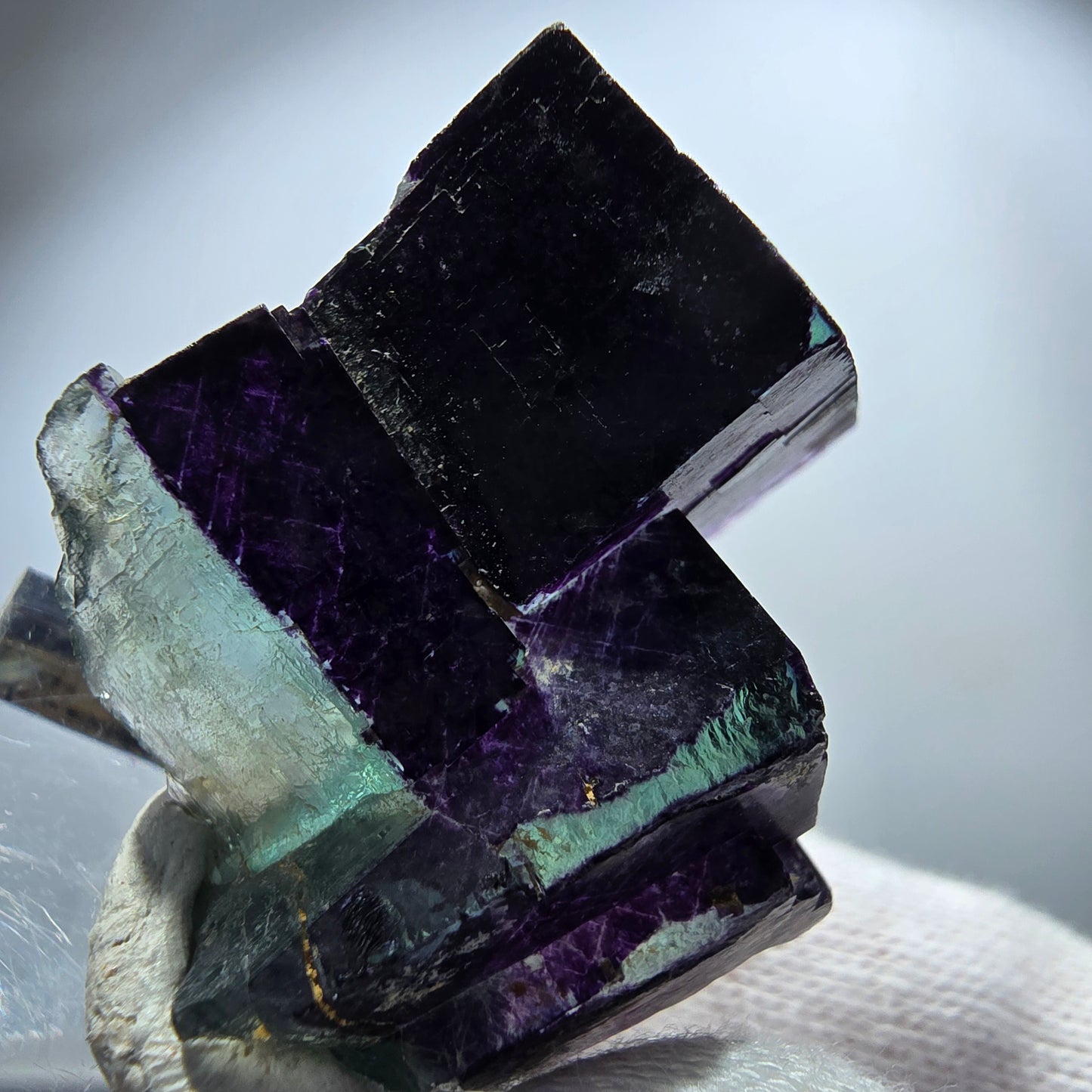 Cube de fluorite fantôme de qualité 11:11, Angel Pocket, mine d'Okorusu, Namibie, 36 x 34 x 17 mm 