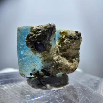 Seltener Aquamarin X mit Schörl Turmalin Erongo, Namibia 16*11*12mm