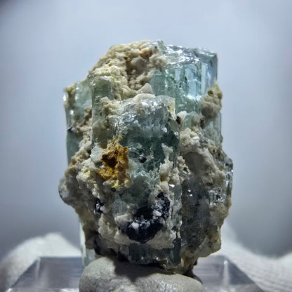Seltene Aquamarin XX mit Orthoklas, Schörl Turmalin Erongo, Namibia 29*20*17mm