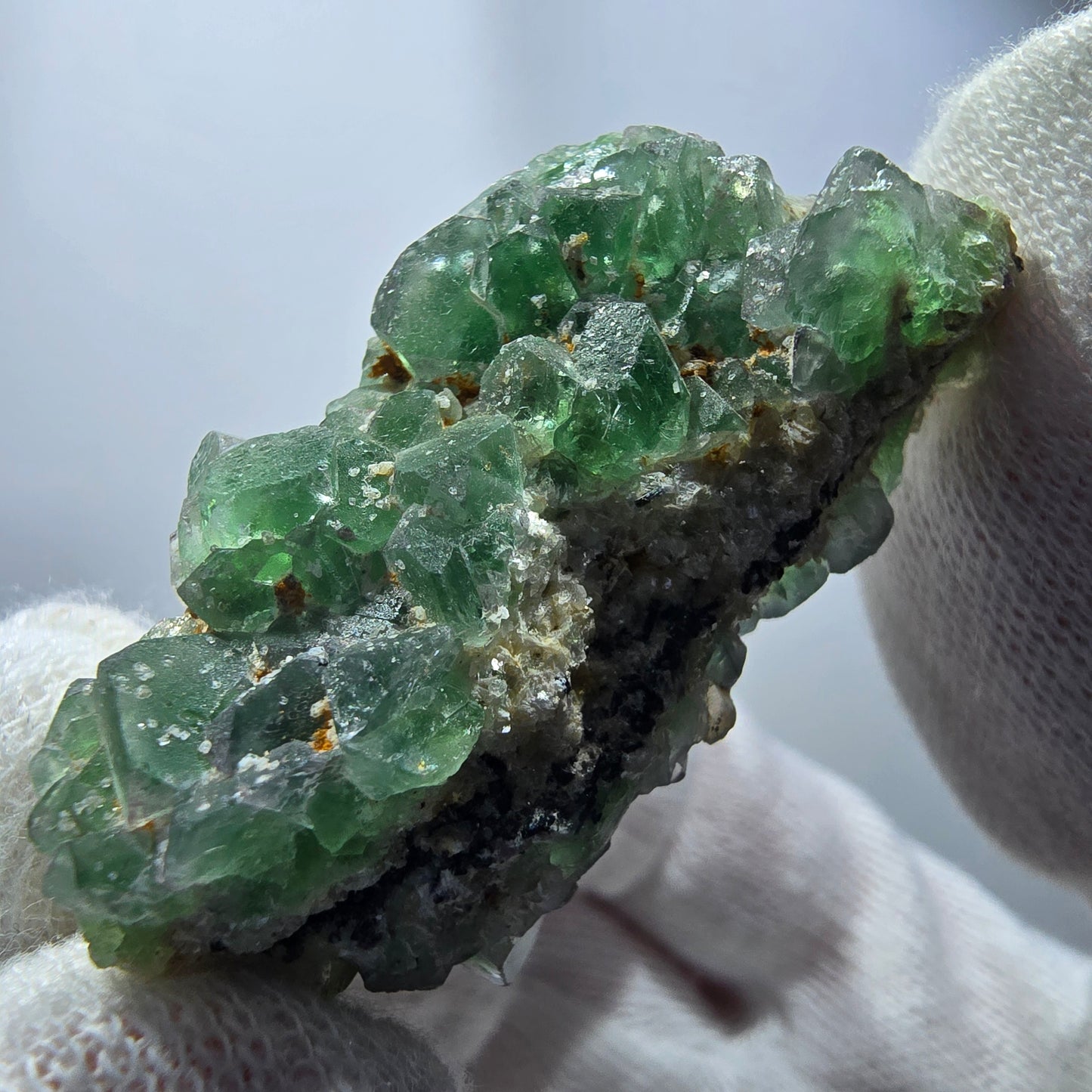Phantom Fluorit Würfel Muskovit Schörl Turmalin Stufe Erongo, Namibia 45*23*24mm
