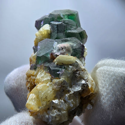 Phantom Fluorite Cube hexagonal, zonal Muscovite specimen Erongo Namibia 49*29*26mm 