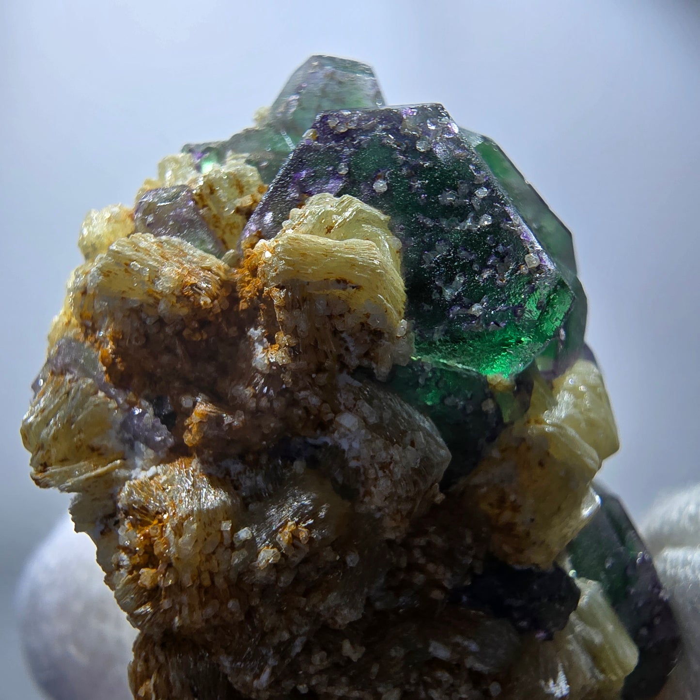 Phantom Fluorite Cube hexagonal, zonal Muscovite specimen Erongo Namibia 49*29*26mm 