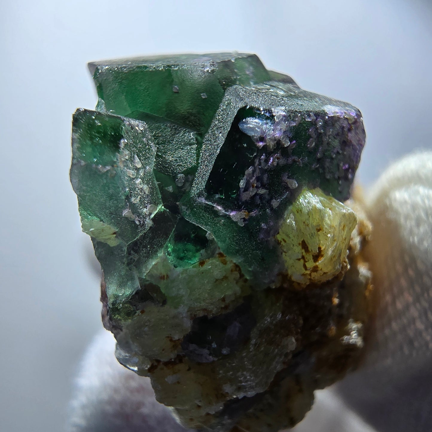 Phantom Fluorite Cube hexagonal, zonal Muscovite specimen Erongo Namibia 49*29*26mm 