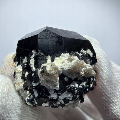 Rare Schorl Tourmaline, Hyalite, Orthoclase Specimen Erongo, Namibia 39*37*26mm 