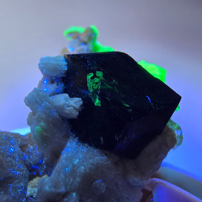 Rare Schorl Tourmaline, Hyalite, Orthoclase Specimen Erongo, Namibia 47*37*26mm 