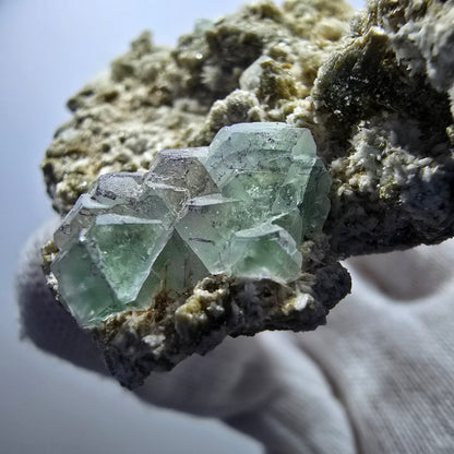 Phantom Fluorit, Muskovit, Hyalit, Schörl, Orthoklas Erongo, Namibia 70*59*31mm