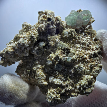 Phantom Fluorit, Muskovit, Hyalit, Schörl, Orthoklas Erongo, Namibia 70*59*31mm