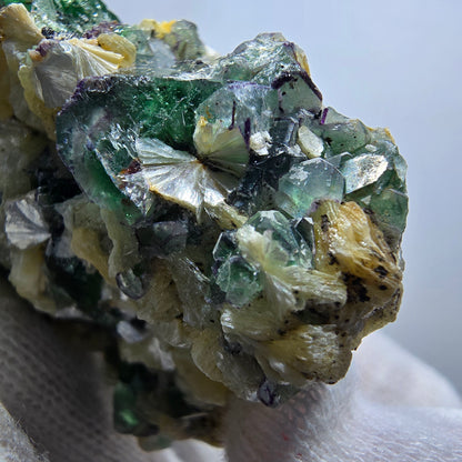 Phantom Fluorit, Rauchquarz, Schörl Turmalin, Muskovit Erongo Namibia 59*51*30mm