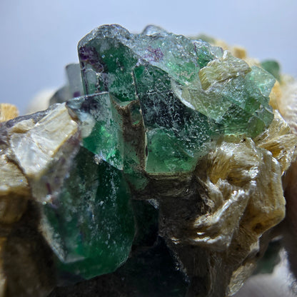 Fluorite fantôme Schörl, tourmaline, calcite, muscovite, stade Erongo, Namibie, 62 x 40 x 38 mm 