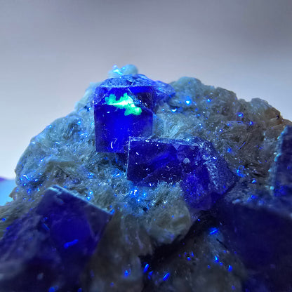 Bunte Phantom Fluorit Würfel Schörl Turmalin Muskovit Erongo, Namibia 53*45*21mm